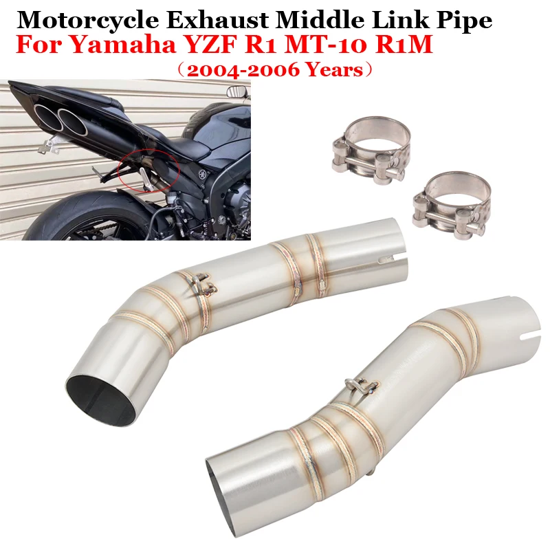 

Motorcycle System Exhaust Muffler 50.8mm Left Right Middle Link Pipe Slip On For Yamaha YZF R1 MT-10 MT10 R1M 2004 2005 2006