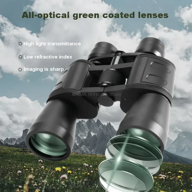 

20x50 Powerful Long Range Binoculars Zoom HD BAK4-Prism High Magnification Professional Telescope for Hunting Tourism