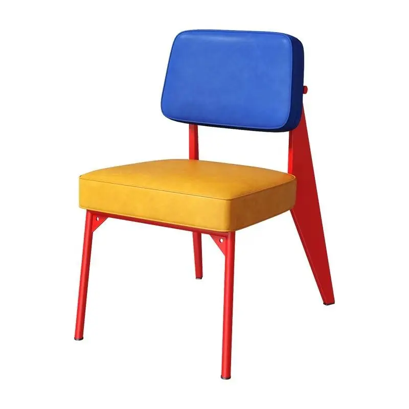 

Color scheme dining chair stool, Italian style home back chair retro Internet celebrity premium coffee dopamine chair