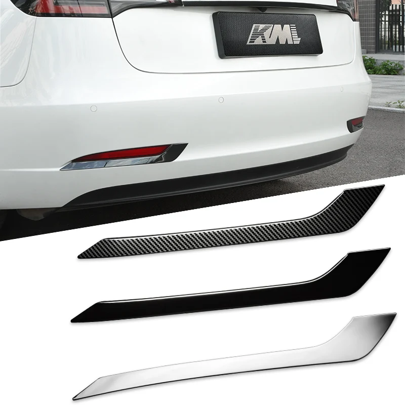 

Rear Bumper Fog Light Trim Strips Tail Light Eyebrow Lamp Decoration Cover For Tesla Model 3 Auto Styling Exterior Accessories