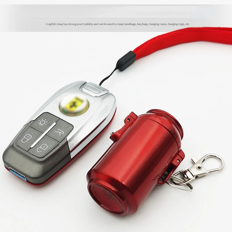 Creative Ashtray with Lid Sealed Automatic Pop-up Car Outdoor Travel Smoking Accessories Portable with Keychain