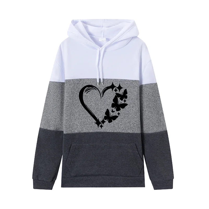 품질 가을 겨울 뜨거운 판매 데일리 캐주얼 후드 조깅 여성용 스웨터 Drawstring 패션 야외 스포츠 Tricolor Top