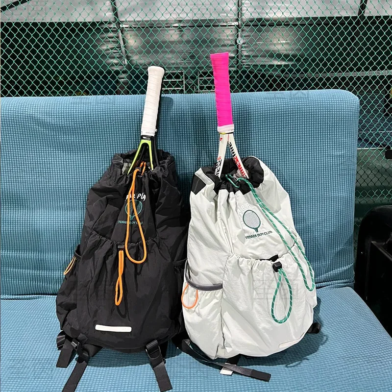 Badminton Bag Men and Women Tennis Racket Backpack Lightweight Sports Travel Large Capacity Drawstring Shoulder Bag