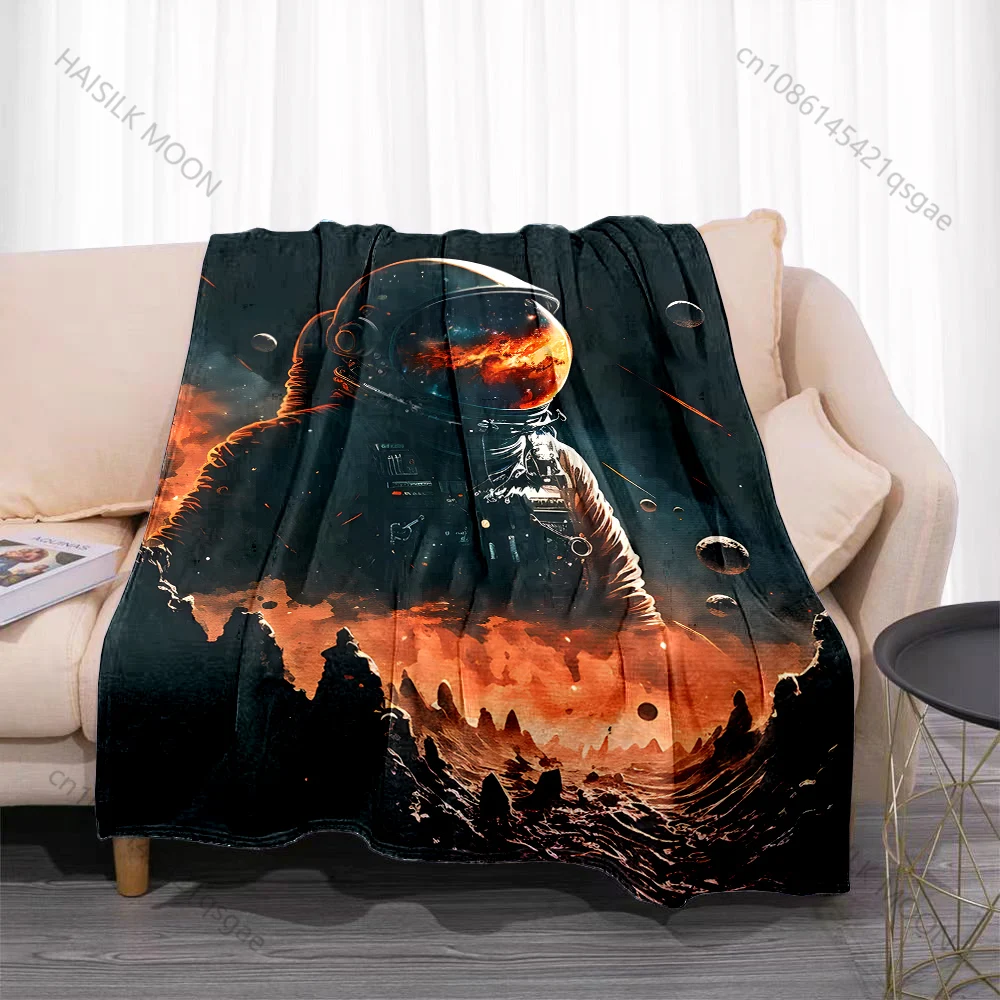 1PC Koi moonlit vortex splashes Print Blanket Flannel Material Soft Warm for All Seasons Home Outdoor Camping Picnics RV