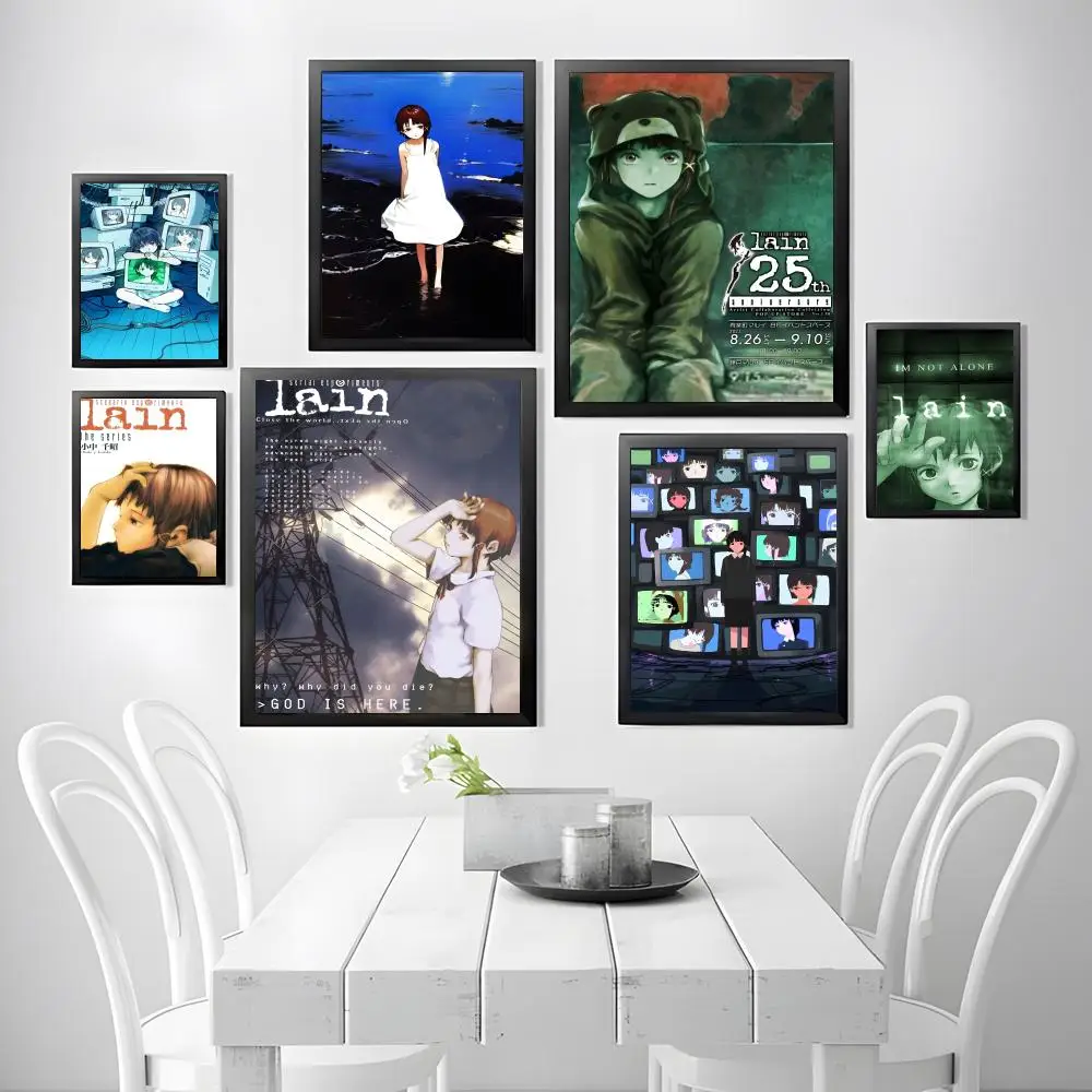 Cyberpunk Serial Experiments Lain Poster stickers ideal gifts for  living rooms hallways  great for art wall decorations