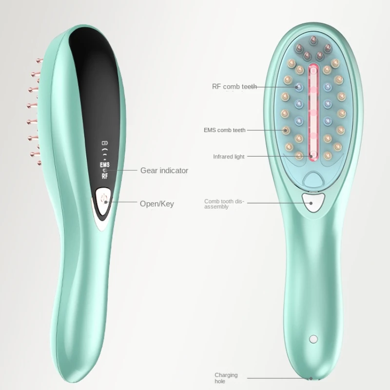 مايكرو الحالي الكهربائية تدليك مشط الشعر العلاج أداة مستقيم الشعر مشط RF العناية الصحية الشخصية مشط كهربائي مدلك