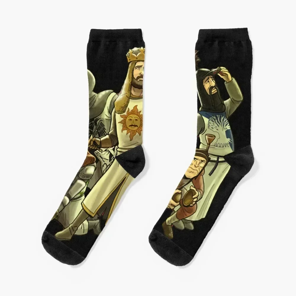 Monty's Knights of The Round Table Calcetines deportivos y de ocio Crossfit retro moda japonesa Calcetines de mujer Hombre