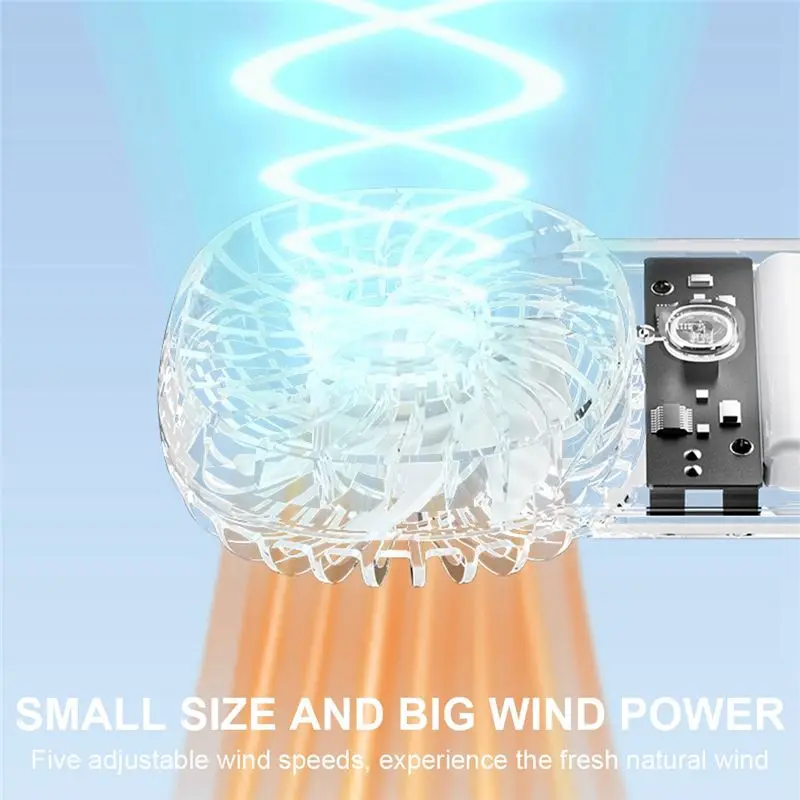 BABZ Handheld Mini Fan 1200mAh Portable Air Cooler Adjustable Speed for Outdoor Travel Camping Purple