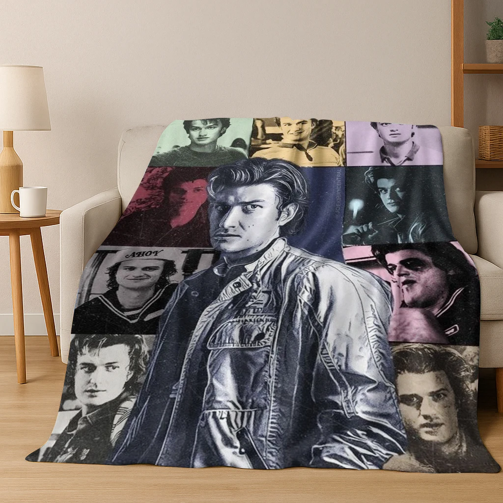

26 Style Joe Keery Art Flannel Blanket,warm and Cozy Soft Throw Blanket for Home Bedroom Bed Sofa Picnic Office Cover Gift Kids