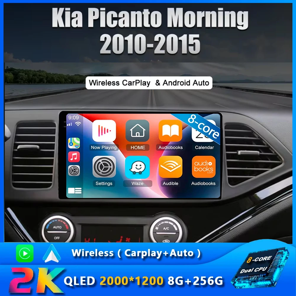 

Автомагнитола Carplay, Android 14, для KIA PICANTO Morning 2011 2012-2015, навигация GPS, мультимедийный плеер, стерео, Wi-Fi + 4G, авто видео