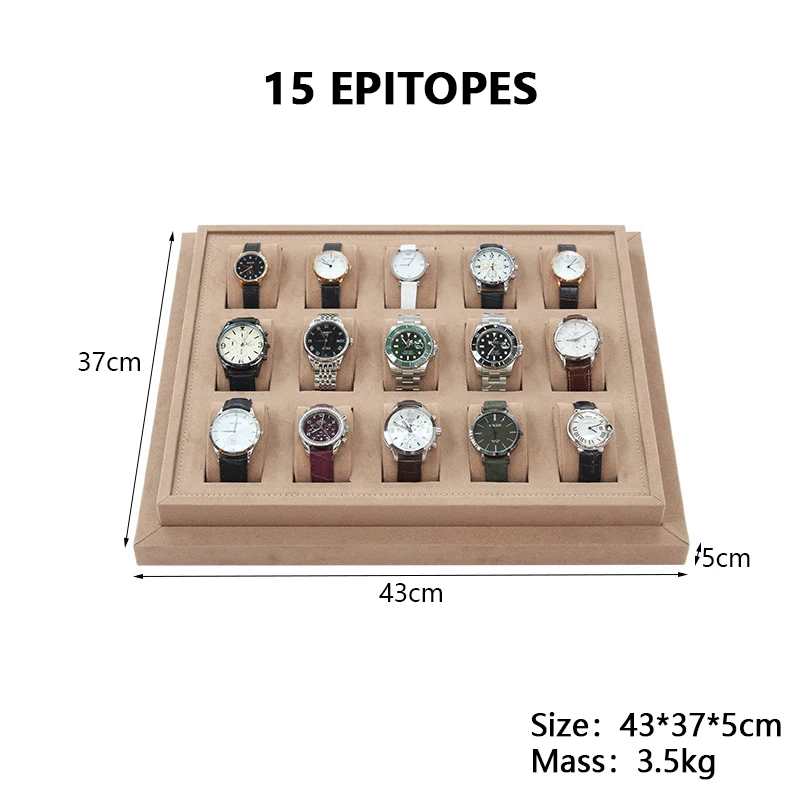 For Watch Exquisite Flannel Watch Tray Velvet Display Watch Storage Tray Capacity 15-18-24 Slots Organizador Customizable Logo