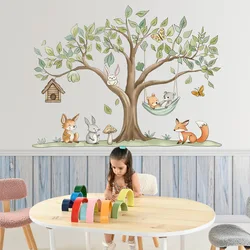 Kids room wall decoration sticker cartoon woodland animal wall decal for kindergarten