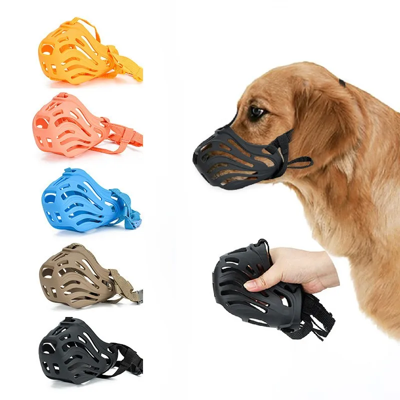 

Dog Muzzle Mask Anti-biting Silicone pet puppy Mouth Muzzle Adjustable mouth cover for Small medium Large big Dogs Muzzle