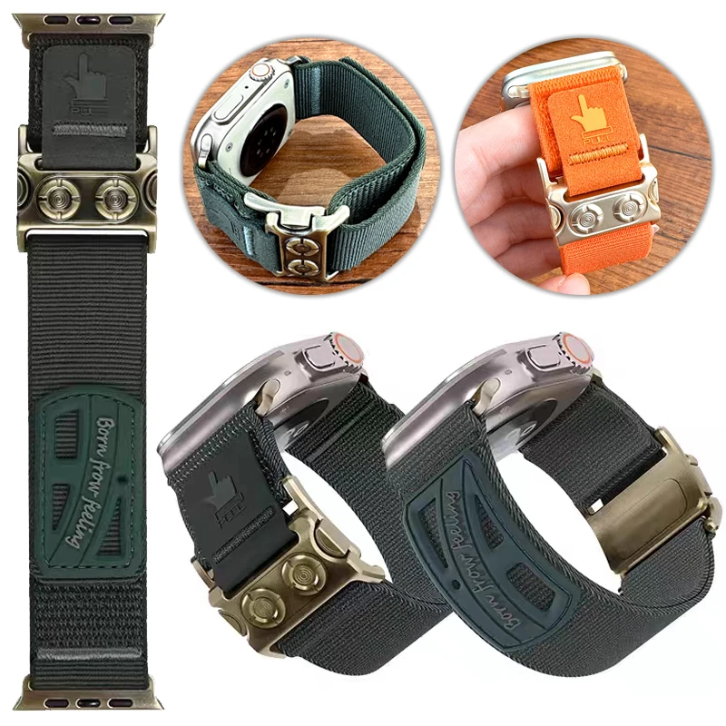 

Подходит для Apple Watch 11/10/9/8/7/6/5/4/SE/Ultra, прочные нейлоновые магнитные ремешки, ремешки для iWatch Ultra 3 2 49/46/44/45/40/41MM.