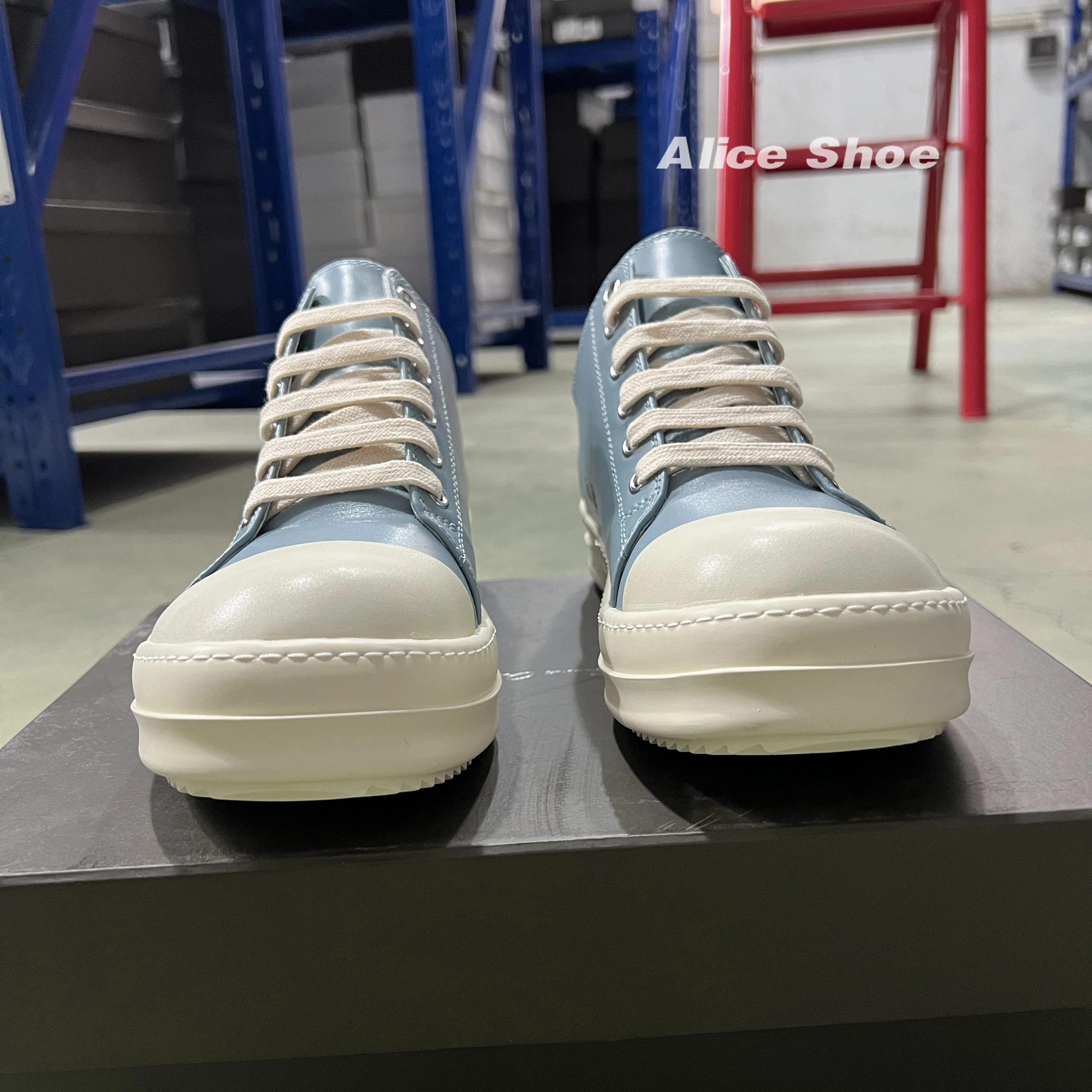 

Designer Men Shoe Casual Leather Low Top Women Sneaker New Fashion Flat Luxury Shoe Rock Breathable Trainer Blue Street Shoe