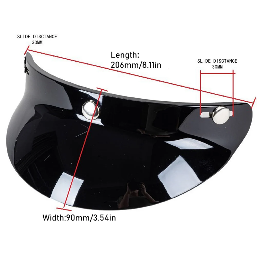 Motorcycle Helmets Visor Peak-Shield Universal 3-Snap Vintage Replacement Helmets Brim Accessories Retro Helmet-Peak Attachment view 4