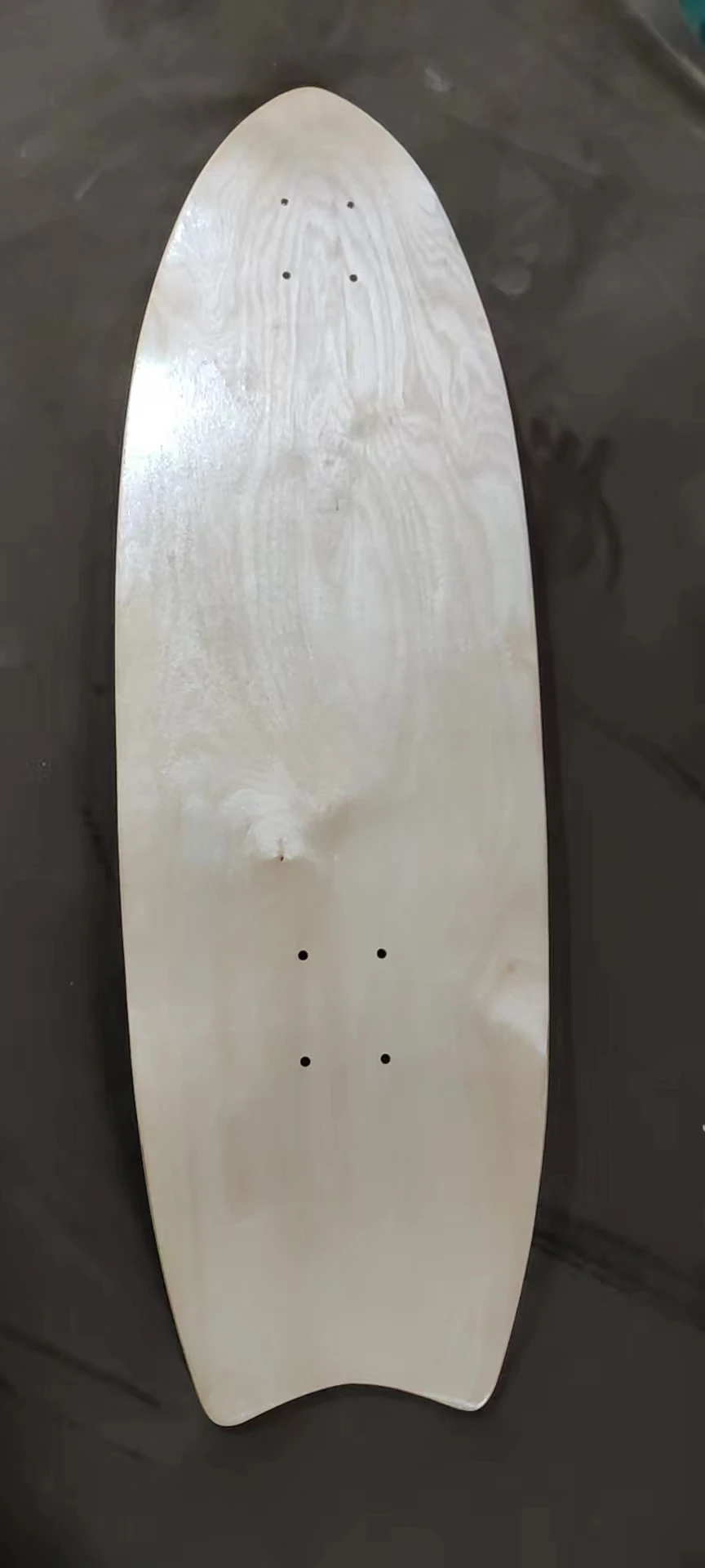 32*10 inch surf skate deck canandian maples skateboard deck 8 holes diy pro quality clear varnish both side