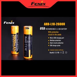 Fenix ARB-L18-2600U Ładowanie USB 2600 mAh 18650 Akumulator litowo-jonowy