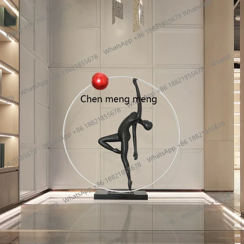 Sales Department Large Creative Floor Ornaments Hotel FRP Figure Sculpture Indoor Abstract Artwork Soft Decoration