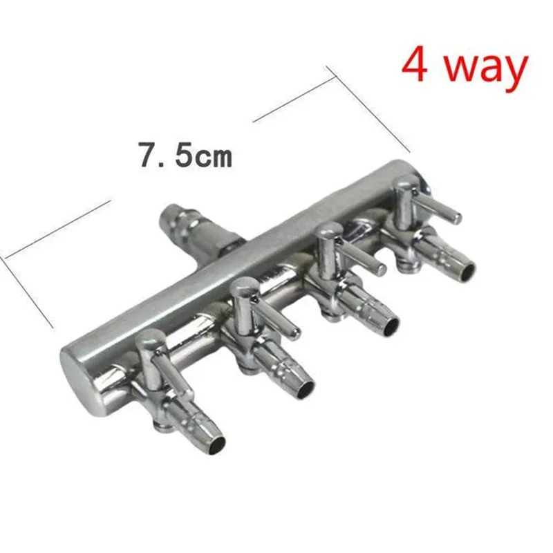 Luchtpompsplitters Roestvrijstalen Metalen Luchtverdelers Verdelen Luchtstroominlaat 8Mm En Uitlaat 4Mm Visaquariumaccessoires
