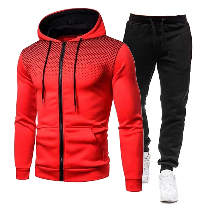 Casual Sweatshirt Voor Heren Met Ritssluiting En Capuchon, Jack Met Capuchon, Joggingjas En Joggingbroek, Tweedelige S-4XL