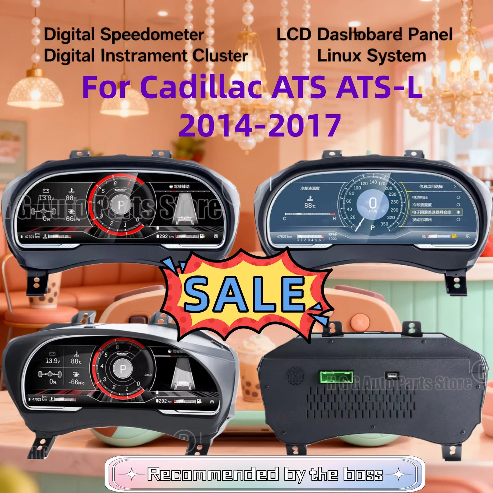 Car Virtual Cockpit For Cadillac ATS-L ATS 2014 2015-2017 LCD Digital Cluster Speed Meter Car Dashboard Display Instrument Unit