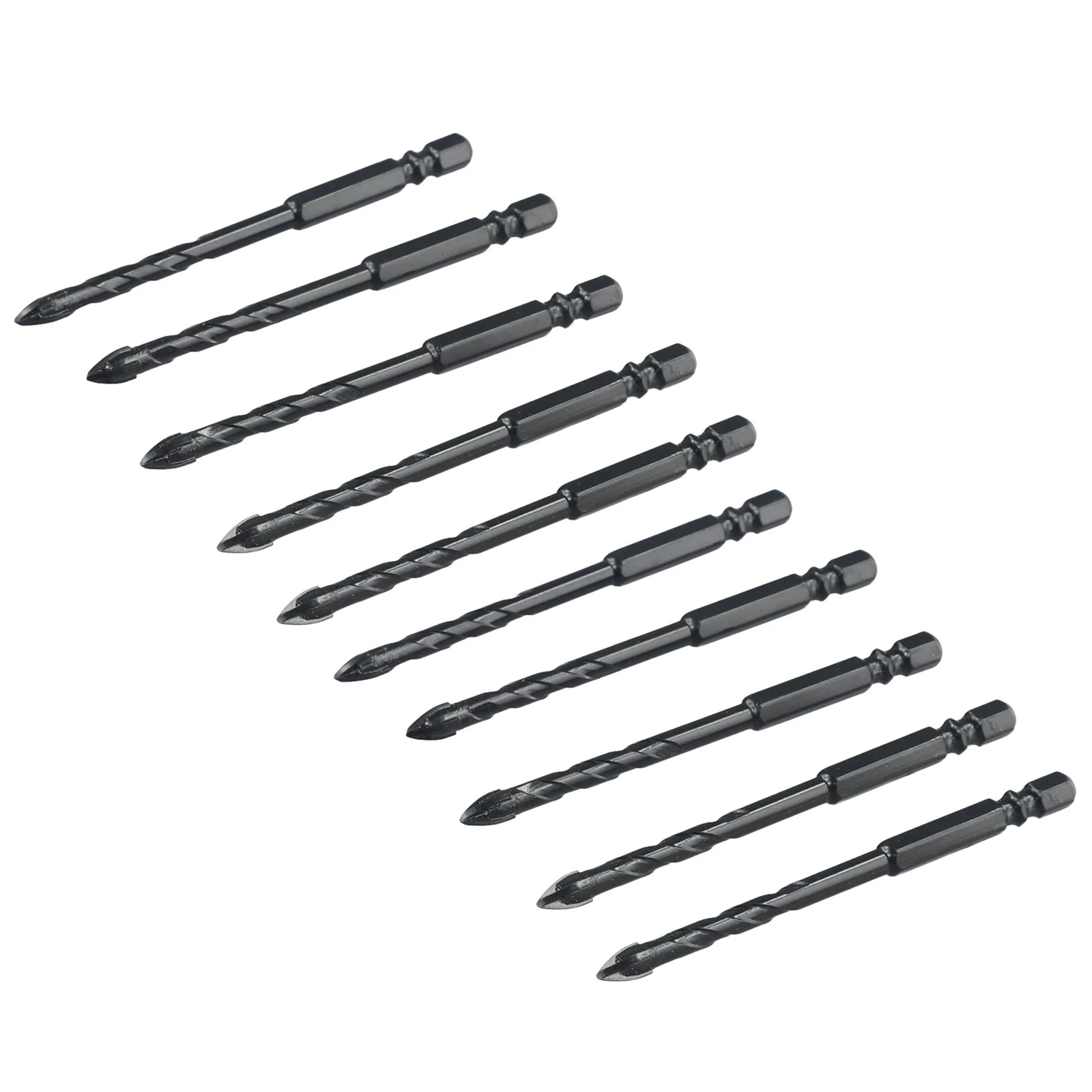 Brand New High Quality 10pcs 6mm Drill Bits Ceramic Cross Spear Head Drilling Glass Marble Mirrors Set Sharpened