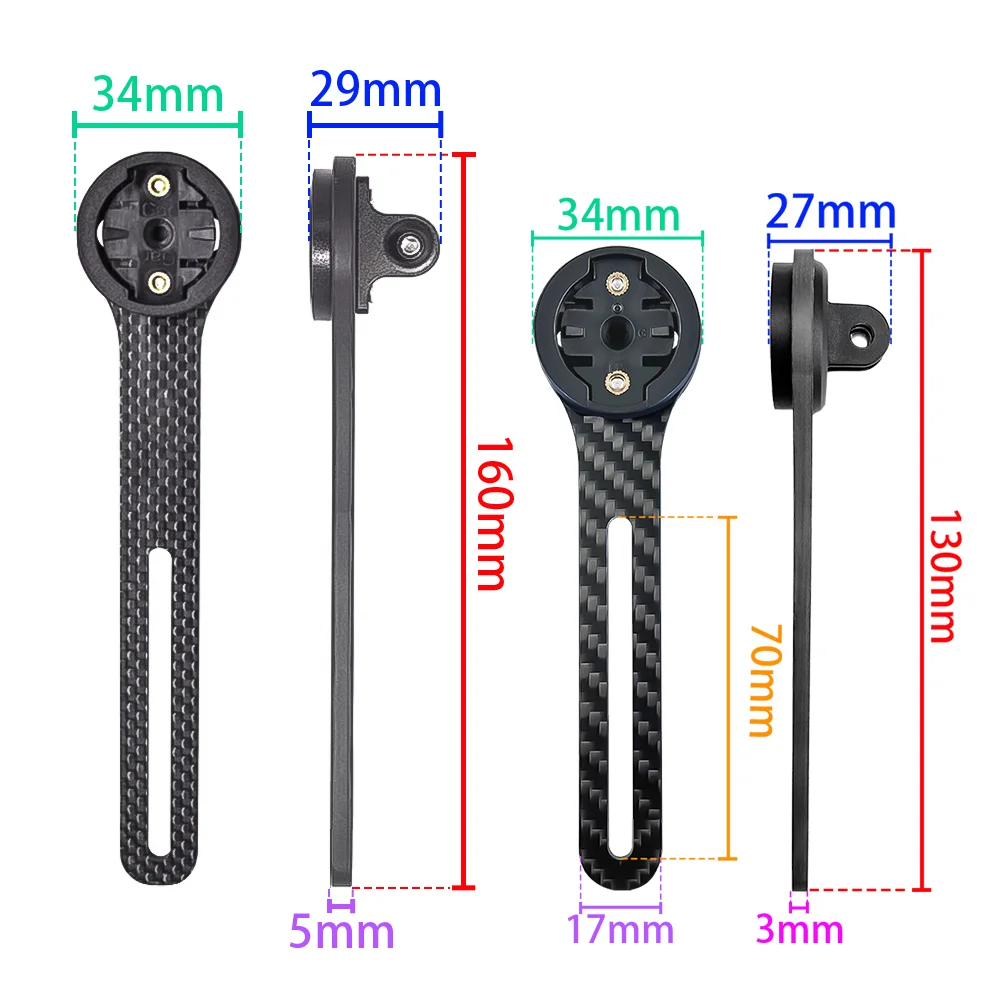 Carbon Fiber Bicycle Computer Mount Holder Extended Bracket For Wahoo/Garmin/Briton/GIGANT Watch Stand Cycling Accessories