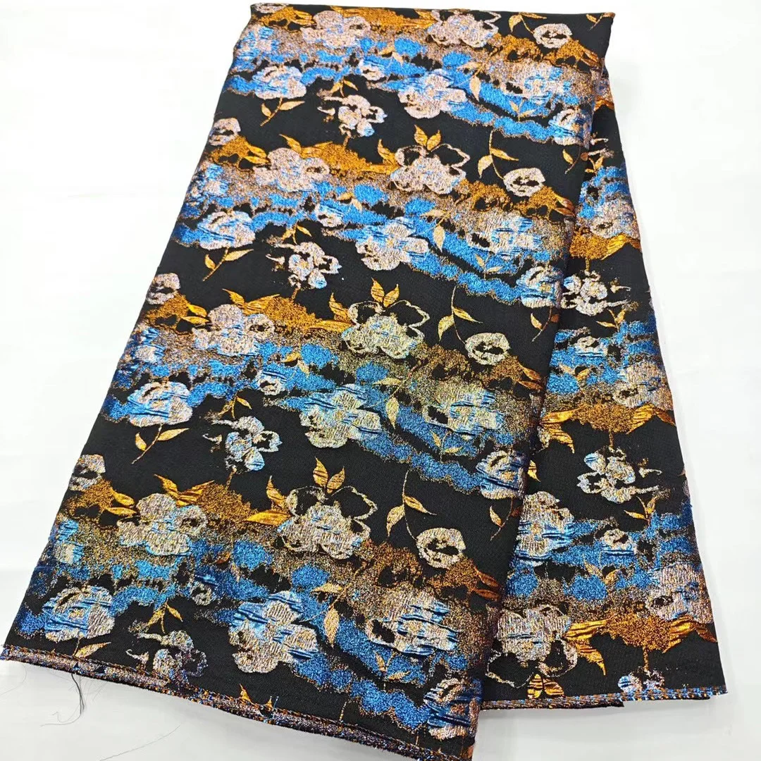 

(5yards/pc) Latest Nigerian party lace fashion brocade fabric African jacquard lace fabric for dress XSJ011