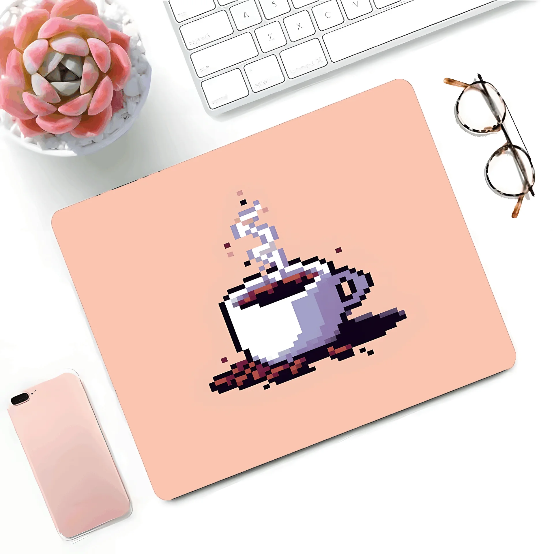 Compact Small Office Desk Mat, Mini Non-Slip Mousepad for Laptop, Home Decor Computer Accessory