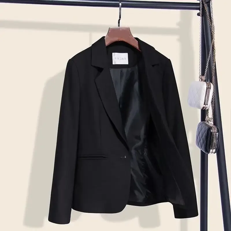 Spring New Small Suit Jacket Women's Self-cultivation Casual All-match Black Professional Wear Ladies Top