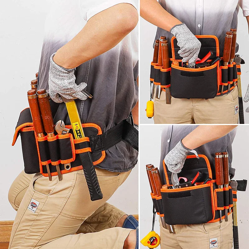 Multi-functional Electrician Tools Bag Waist Pouch Belt Storage Holder Organizer Garden Tool Kits Waist Packs Oxford Cloth