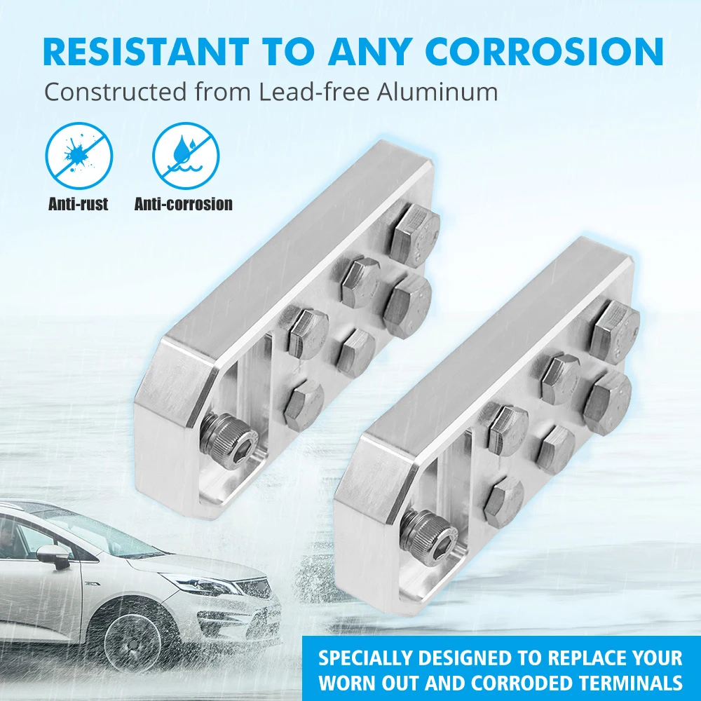 Pair of Car Audio For GA 4/6 Spot Flat Battery Terminals for XS Power M6 Standard Batteries Bolt Use Only for D5100 D3400 XP2500
