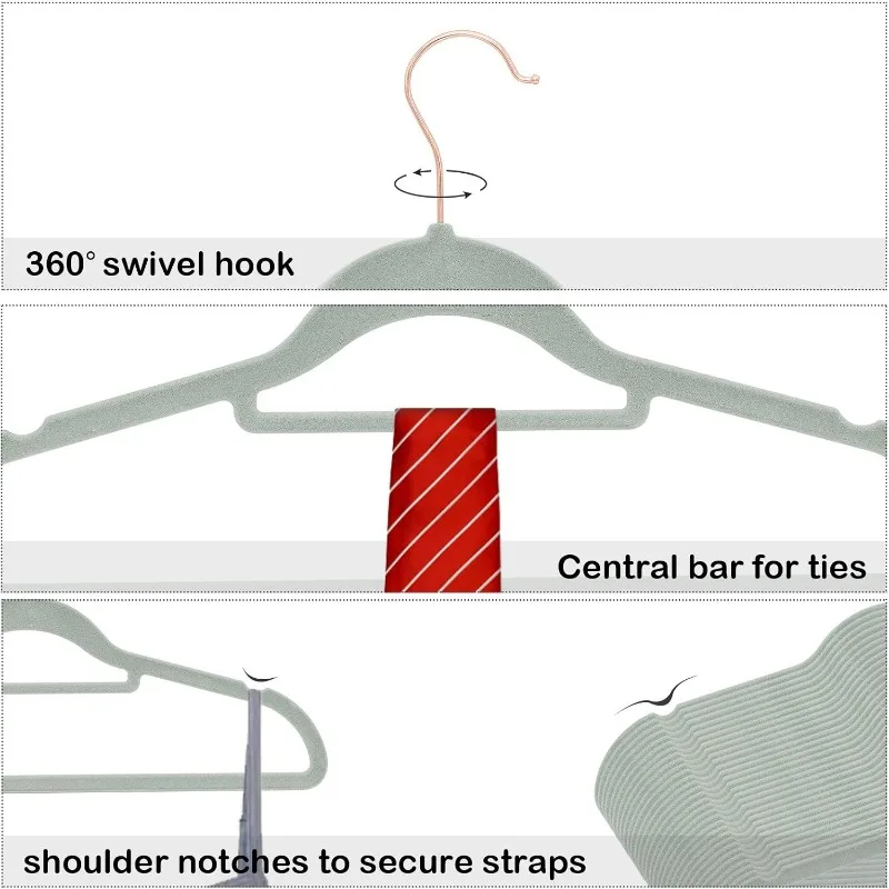 

Velvet Suit Coat Hangers 10 Pack Non Slip Clothes Hanger 360 Swivel Hook Strong and Durable Hold Up to 10 Lbs Ultra Thin Pink