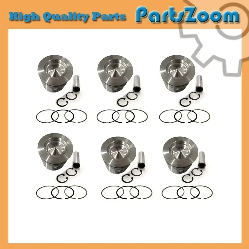 

6sets 3803965 3801542 3803624 3803154 PISTON, CLIPS, PIN & RINGS Fit for Cummins