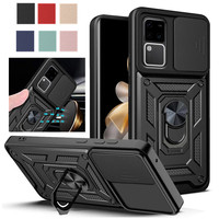 Armor Case For VIVO V30 Pro V30 Lite V29 V29e V27 V27e V25 V25e Cover Lens Protection With Ring Magnetic Holder Coque Fundas