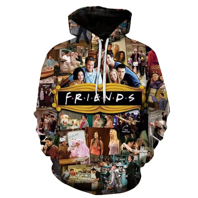 

3D Print Comedy Friends TV Show Hoodie Men Women Oversized Pullover Sweatshirt Boys Girls Long Sleeve Hooded Tops Streetwear