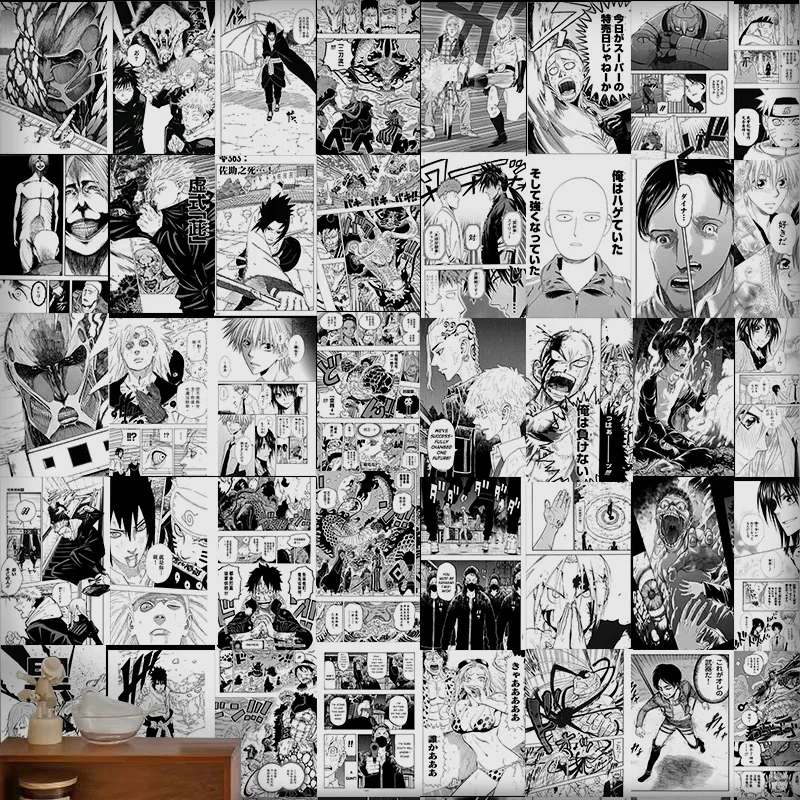 Popular English Anime 10x15cm (6inch) 20/30/40pcs Manga Wall Stickers Anime Wall Anime Stickers Youth Room Decoration