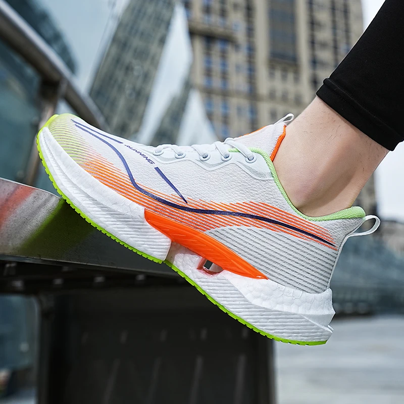 

Running Shoes Men Thick-soled Comfortable Lace-up Sports Shoes Men Mesh Breathable Anti-slip Wear-resistant Outdoor Shoes Men