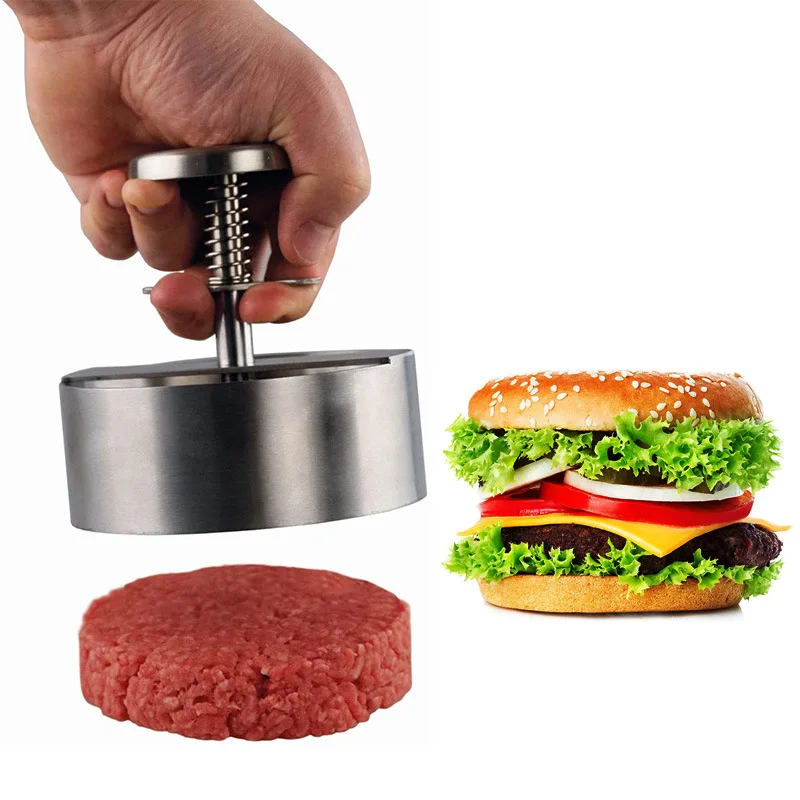 YUTUY Presse à Burger Antiadhésive Avec 200 Disques De Cire - Moule Hamburger Parfait En Aluminium Pour BBQ Et Cuisine Maison