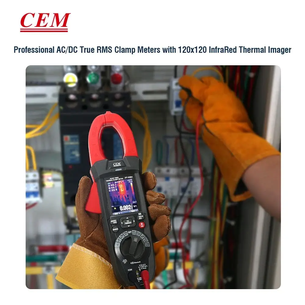 CEM DT-9481 DT-9581 بلوتوث الرقمية المشبك المتعدد صحيح RMS 6000 التهم 3000A 60MΩ مع مصباح يدوي التصوير الحراري