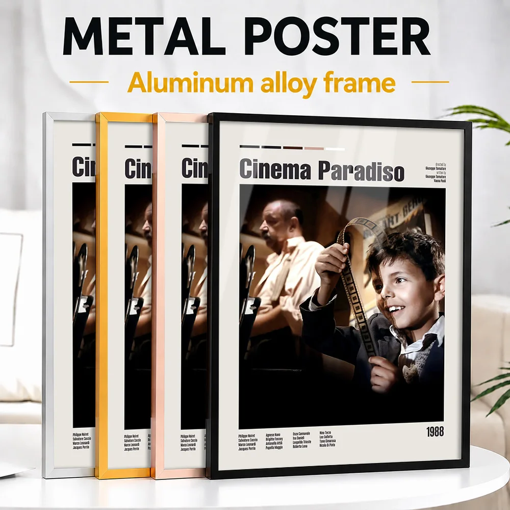 Cinema Paradiso Framed Metal Print Customized Vivid Screen Tribute Wall Art Perfect In Entertainment Lounge For Story Lovers