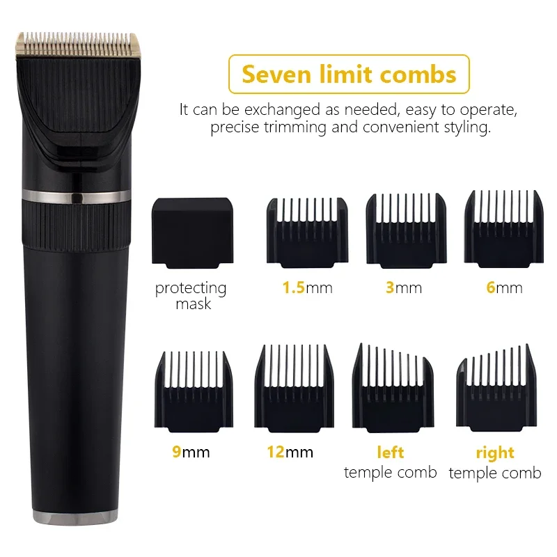 Professional Hair Clipper For Men Rechargeable Electric Razor Hair Trimmer Hair Cutting Machine Beard Trimmer Fast Charging