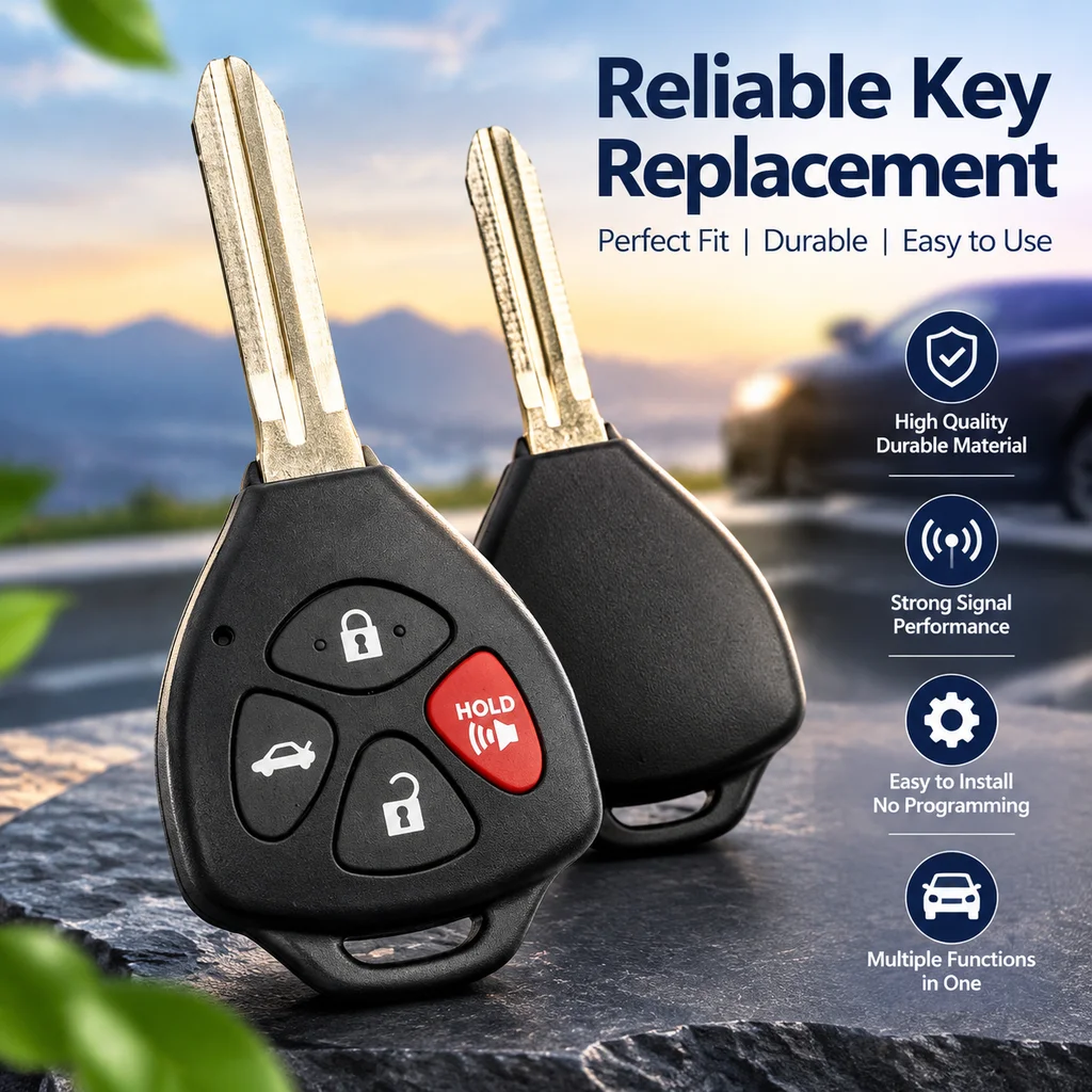 Uncut Replacement Plastic Remote Blank Keys For Toyota Camry 2007 2008 2009 Avalon Corolla Matrix RAV4 Venza Yaris TOY43/TOY48