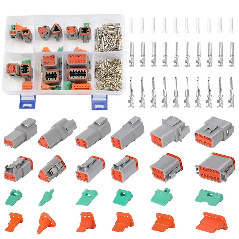 

82PCS of 2 3 4 6 8 12 Pin Sealed Connector with Male and Female Terminal, DT Series Waterproof Electrical Wire Connector Plug