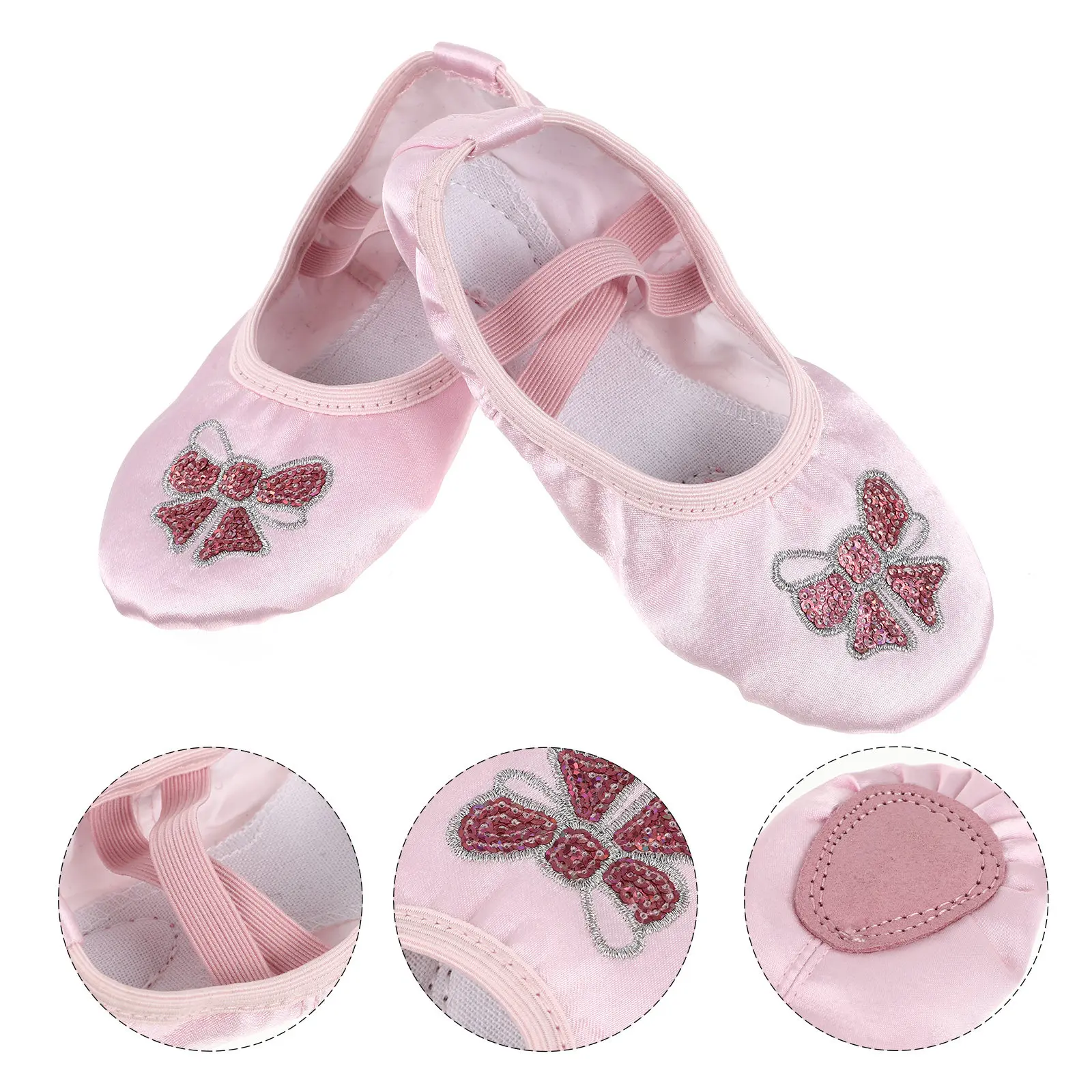 1Pair Cat Slippers for Kids Breathable Comfortable Elastic Cross Band Yoga Dance Shoes Anti Slip Sole Modern Folk