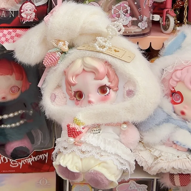 Sp terceira geração abraço fantasma roupas de bebê crâniopanda morango roupas de bebê conjunto artesanal 10cm coelho orelha cabeça capa roupas