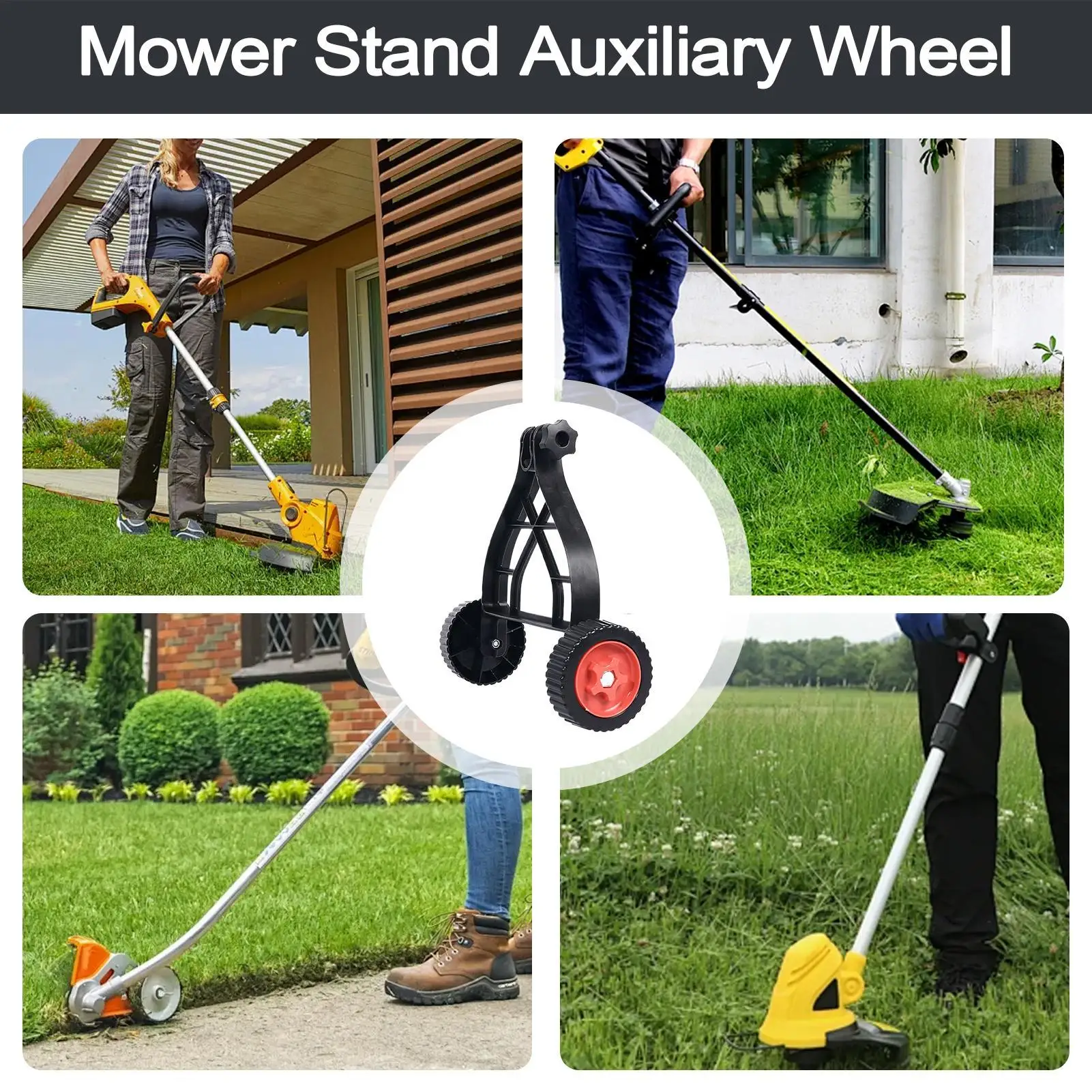 

Adjustable Lawn Mower Support Wheel Detachable Grass Gasoline Trimmer Attachment Auxiliary Wheels Lawnmower Wheel