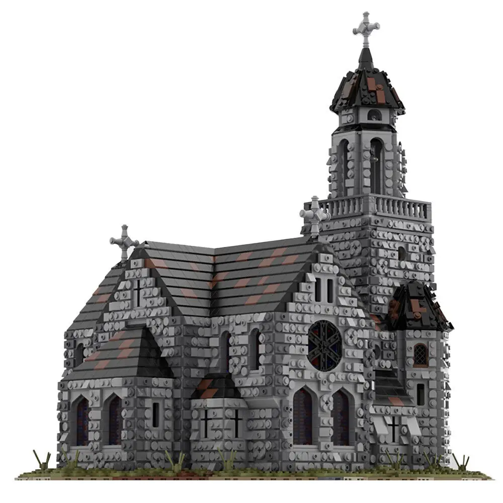 

Medieval Cathedral Model with Castle and Bell Tower 6561 Pieces MOC Build