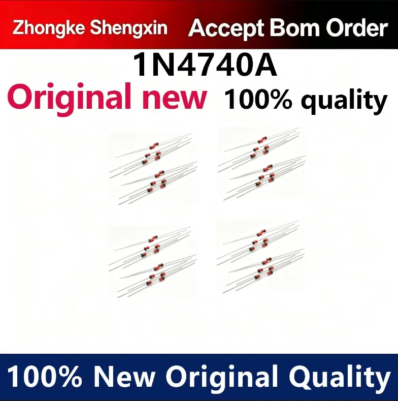 （5pcs-100pcs）New 1N4740A IN4740A 10V 1W Zener Diode DO-41 Glass Tube 1N4740